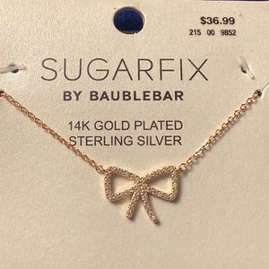 COPY - Sugarfix BY BAUBLEBAR 14k Gold Plated Sterling Silver Bow Necklace NWT